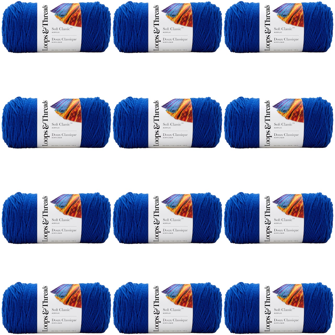 12 Pack: Soft Classic™ Solid Yarn by Loops & Threads®